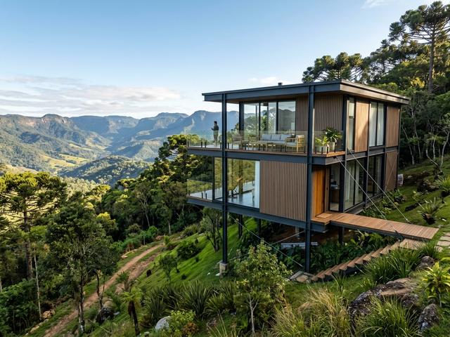 Construção contemporânea em Light Steel Frame em Araucária